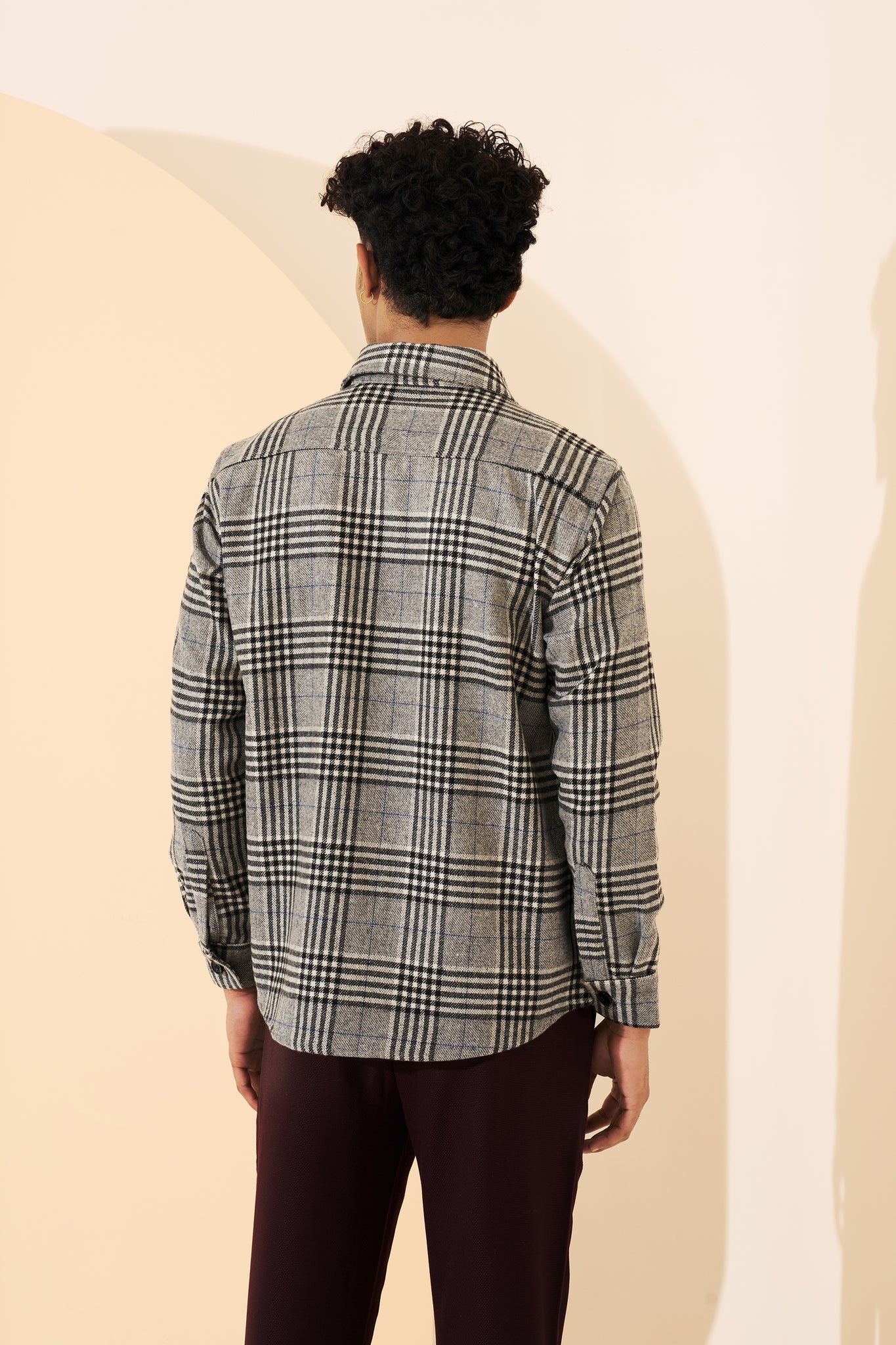 Monochrome Wool Checkered Overshirt