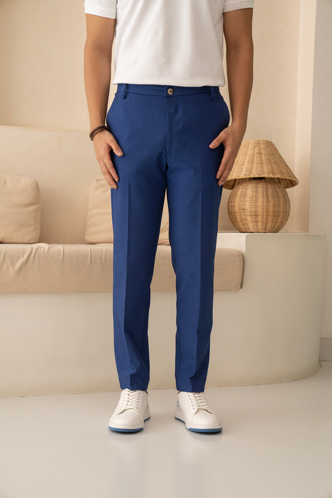 Buy CLITHS Navy Blue Formal Pants for Men Slim Fit/Flat Front Fromal  Trousers for Men Cotton at Amazon.in